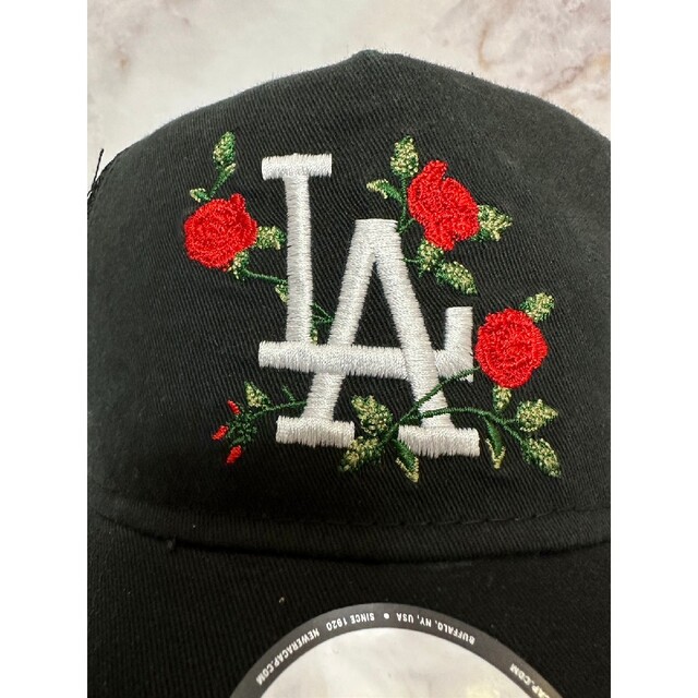 Newera 9forty ロサンゼルスドジャース ローズ刺繍 メ