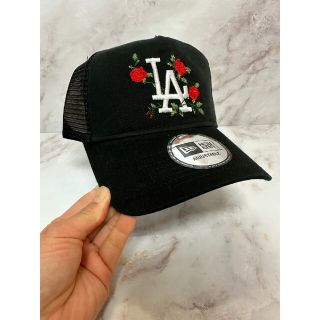 Newera 9forty ロサンゼルスドジャース ローズ刺繍 メッシュキャップ