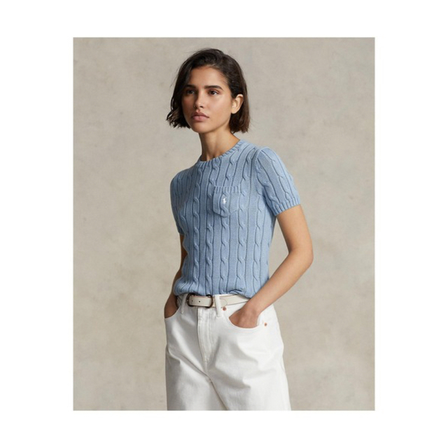 新品タグ付✨ RALPH LAURENケーブルニットショートスリーブセーター
