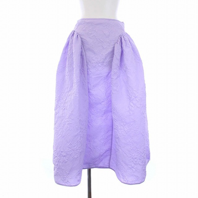 セシリーバンセン ロングフレアスカート 花柄 UK6 S 紫 ラベンダー