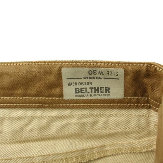 DIESEL BELTHER デニムパンツ ジーンズ ボタンフライ W30 茶