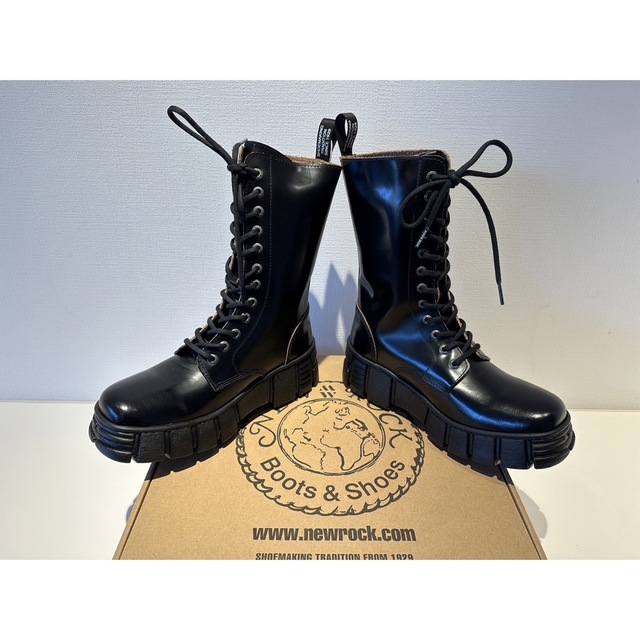 新品❗️NEW ROCK パンクロング厚底ブーツ ブラック 28cmの通販 新品❗️NEW ROCK パンクロング厚底ブーツ ブラック 28cmの通販