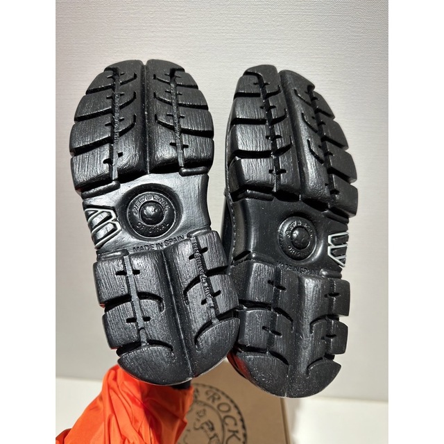 新品❗️NEW ROCK パンク厚底ブーツ ガラスレザー ブラック 27cm靴/シューズ