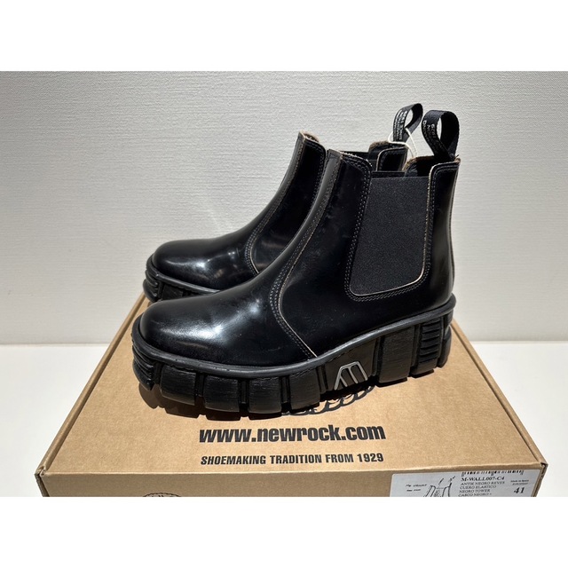 新品❗️NEW ROCK パンク厚底ブーツ ガラスレザー ブラック 27cm - ブーツ
