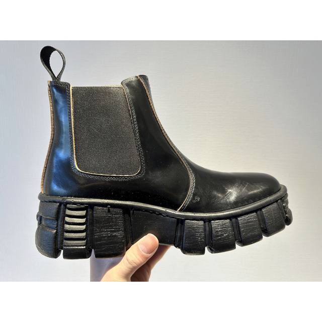 新品❗️NEW ROCK パンク厚底ブーツ ガラスレザー ブラック 27cm - ブーツ