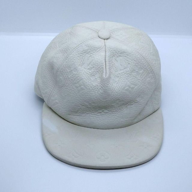 LOUIS VUITTON WHITE MONOGRAM LEATHER CAP / HAT VIRGIL ABLOH MP2321