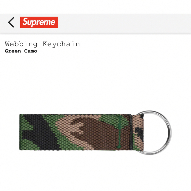 Supreme(シュプリーム)のSupreme Webbing Keychain Green Camo メンズのファッション小物(キーホルダー)の商品写真