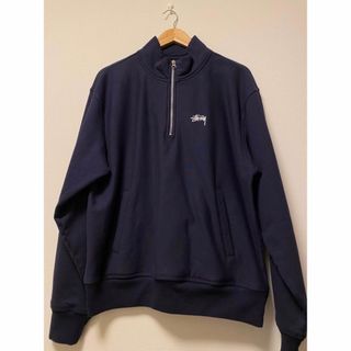 stussy ハーフジップ スウェット パーカー ベージュ カーキ