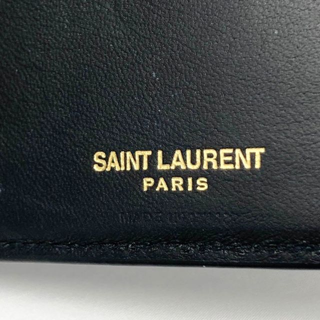 Saint Laurent(サンローラン)の極美品 サンローラン マネークリップ クロコ型押し タイニー カサンドラ 黒 メンズのファッション小物(マネークリップ)の商品写真