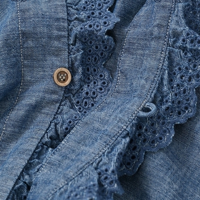 オリジナルデザイン手作り商品 45R ダンガリーのカシュクールブラウス