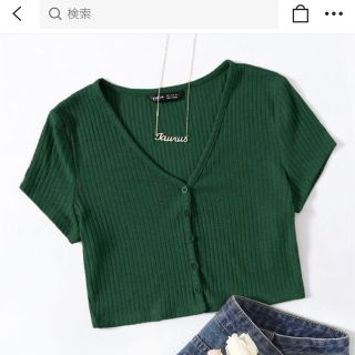 shein カジュアルリブニットTシャツ(Tシャツ(半袖/袖なし))