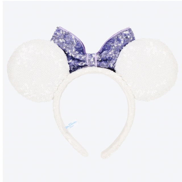 Disney(ディズニー)のディズニーランド　カチューシャ　ミニちゃん　ホワイト&パープル　美品 レディースのヘアアクセサリー(カチューシャ)の商品写真