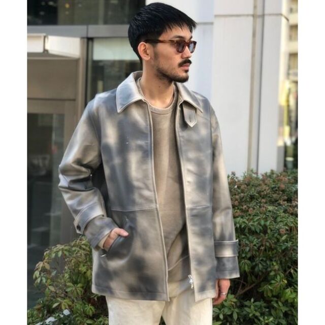 ヨーク YOKE ブルゾン 23SS YK23SS0456B-WM 吾亦紅 ワレモコウ GARDEN ガーデン 別注 GOAT LEATHER ZIP BLOUSON SP ゴートレザー ブルゾン グレー系 2【新古品】【未使用】