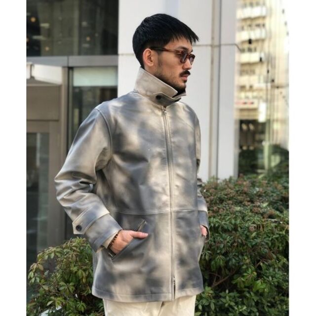 ヨーク YOKE ブルゾン 23SS YK23SS0456B-WM 吾亦紅 ワレモコウ GARDEN ガーデン 別注 GOAT LEATHER ZIP BLOUSON SP ゴートレザー ブルゾン グレー系 2【新古品】【未使用】