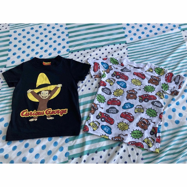 Disney(ディズニー)の【2点セット100cm】おさるのジョージ＆ディズニー　ピクサー　カーズ　Tシャツ キッズ/ベビー/マタニティのキッズ服男の子用(90cm~)(Tシャツ/カットソー)の商品写真