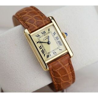 カルティエ(Cartier)の美品 カルティエ マスト タンク アイボリー ローマン 手巻き SM(腕時計)