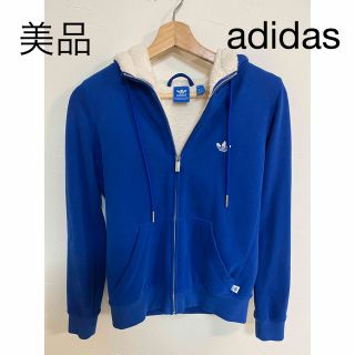 アディダス(adidas)の【美品】adidas パーカー　青(パーカー)