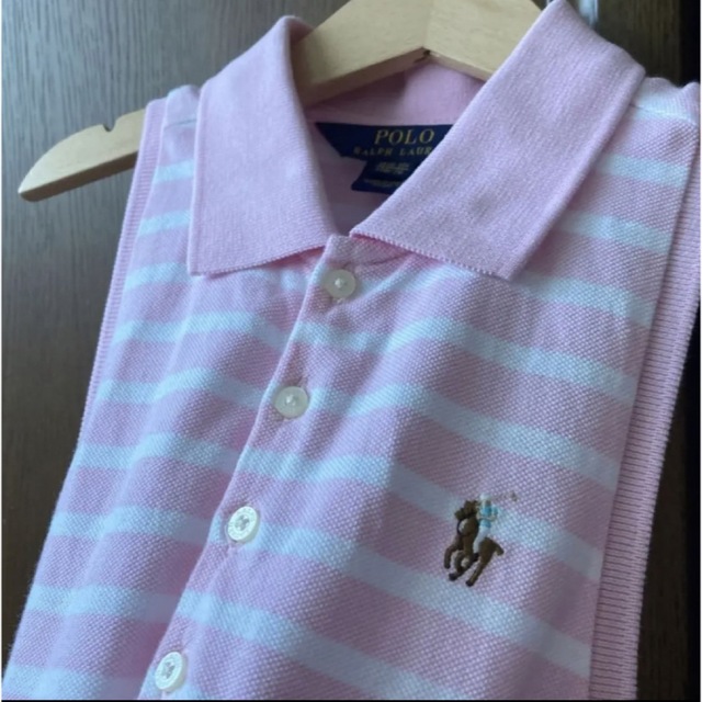 Ralph Lauren(ラルフローレン)のラルフローレン　袖なし　ノースリーブ　ボーダー　ワンピース　ポニー　春　夏 キッズ/ベビー/マタニティのキッズ服女の子用(90cm~)(ワンピース)の商品写真