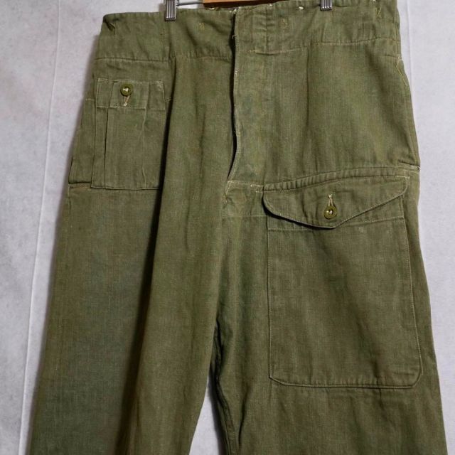非売品 【希少Vintage】イギリス軍 グリーンデニムパンツ 50s Trousers