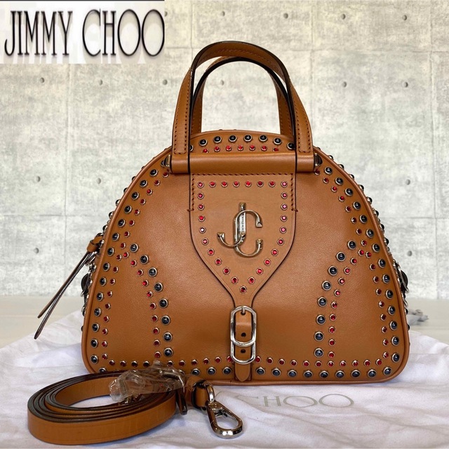 ロイヤルブランド0326【未使用級】JIMMY CHOO ヴァレンヌ ボーリング 2WAY ハンドバッグ