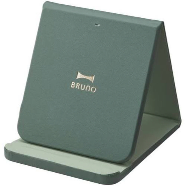 BRUNO(ブルーノ)のBRUNO ワイヤレス充電器 折りたたみスタンド カーキ×グリーン スマホ/家電/カメラのスマートフォン/携帯電話(バッテリー/充電器)の商品写真