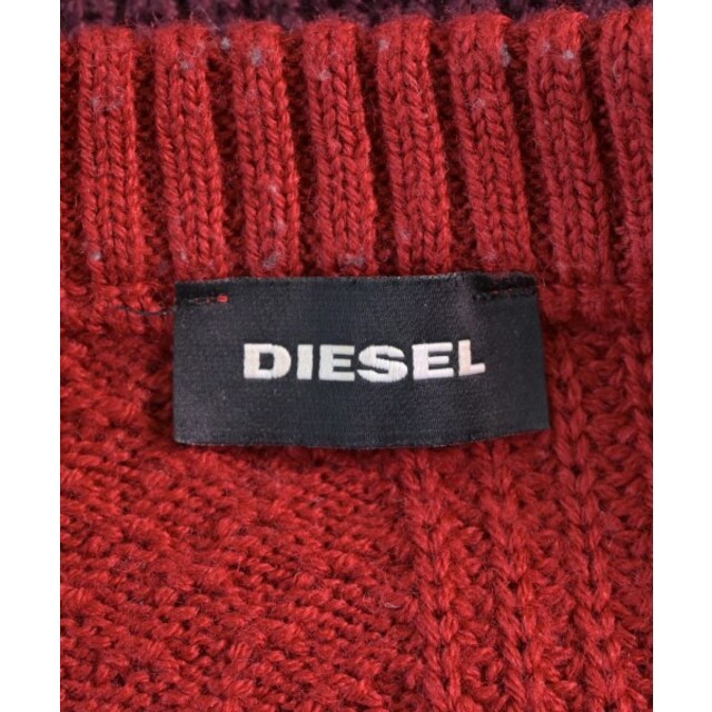 DIESEL(ディーゼル)のDIESEL ディーゼル ニット・セーター S 赤系x黒 【古着】【中古】 メンズのトップス(ニット/セーター)の商品写真