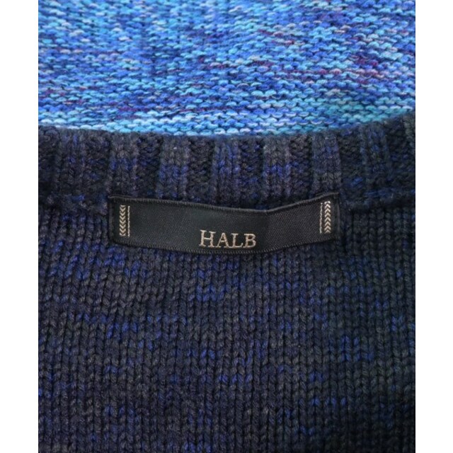 HALB ハルブ ニット・セーター L 青x紺