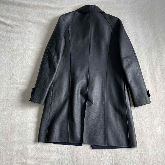 Lois CRAYON(ロイスクレヨン)の希少 サイズM ロイスクレヨン 牛革オールレザーコート 黒 比翼 レディースのジャケット/アウター(ロングコート)の商品写真