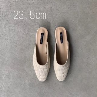 ストロー フラットサンダル A 37 パンプス 最安値 プチプラ 美品 きなり(ミュール)