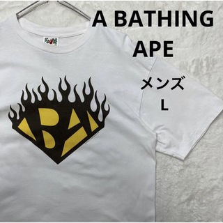 アベイシングエイプ(A BATHING APE)のA BATHING APE  シングルステッチ　半袖Tシャツ　メンズ L(Tシャツ/カットソー(半袖/袖なし))