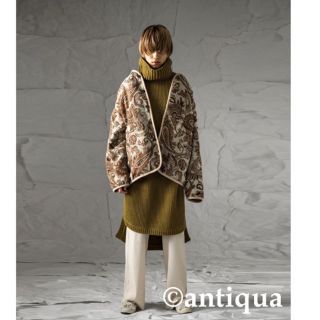 antiqua - 美品 antiqua ペイズリー柄ノーカラージャケット オフ ...