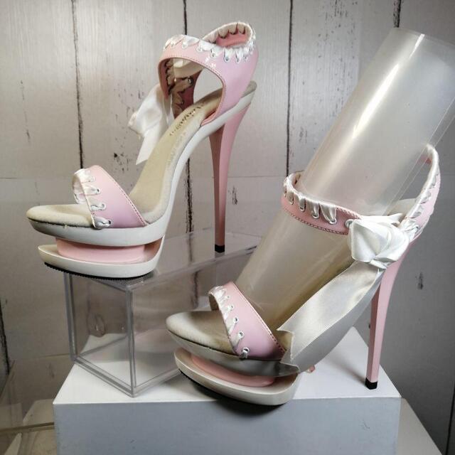 未着用 pleaser プリーザーピンク サンダル ピンヒール サンダル 日本