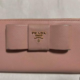 PRADA 財布 サフィアーノ リボン オルキデーアピンク