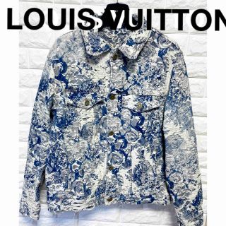 ルイヴィトン(LOUIS VUITTON)の22AW新作・極美品 クラシックデニムジャケット タペストリー風 サイズL(Gジャン/デニムジャケット)