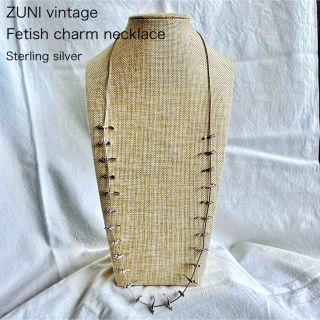 スイーツ柄 ブルー ヴィンテージ ズニ族 ハンドメイド フェティシュ