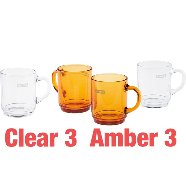 Supreme Duralex Glass Mugs (Set of 6)