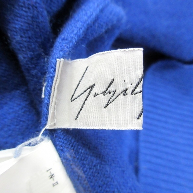 Yohji Yamamoto(ヨウジヤマモト)のヨウジヤマモト カシミヤニット セーター 長袖 ロゴ刺繍 ハイネック 青 2 M レディースのトップス(ニット/セーター)の商品写真