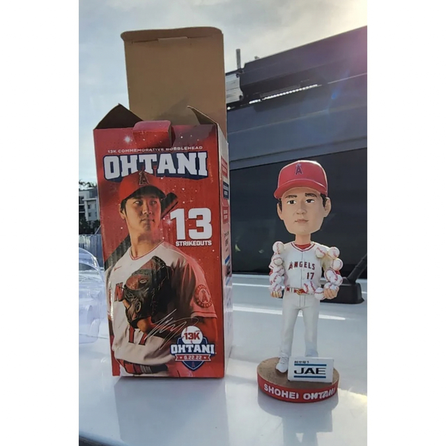 【球場配布】大谷翔平 自己最多13奪三振 ボブルヘッド 新品 MLB エンゼルス スポーツ/アウトドアの野球(記念品/関連グッズ)の商品写真