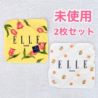 エル(ELLE)の【未使用】エル　ミニタオルチーフ　フェイスタオル　ウォッシュタオル　フラワー(ハンカチ)