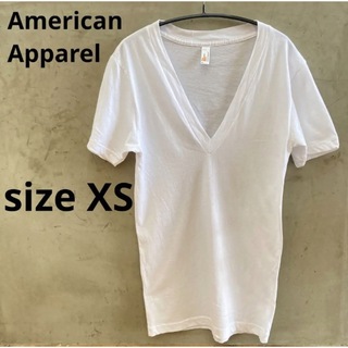 アメリカンアパレル(American Apparel)の新品送料込み　アメリカンアパレル　VネックTシャツ　ホワイト　XS(Tシャツ(半袖/袖なし))