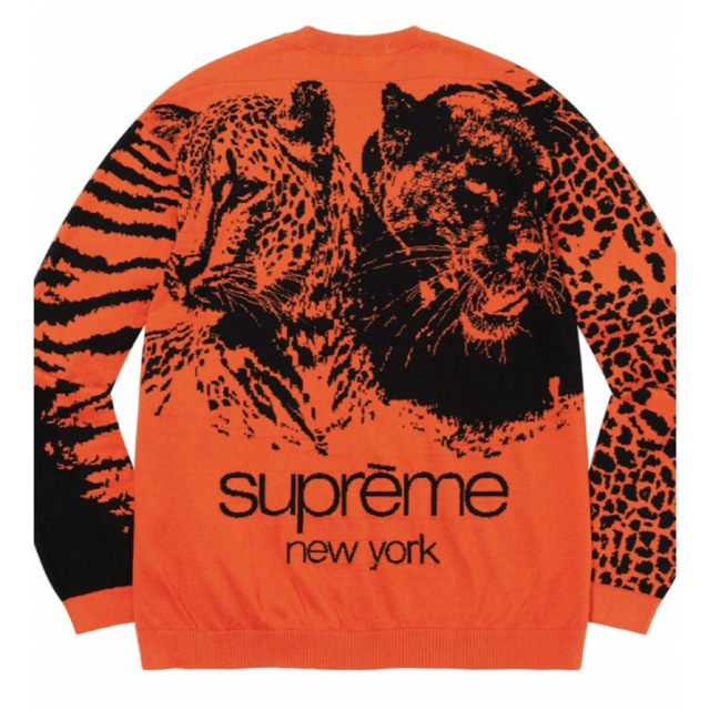 Supreme - SUPREME BIG CATS JACQUARD L/S TOP Orangeの通販 by