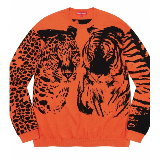 トップスSUPREME BIG CATS JACQUARD L/S TOP Orange