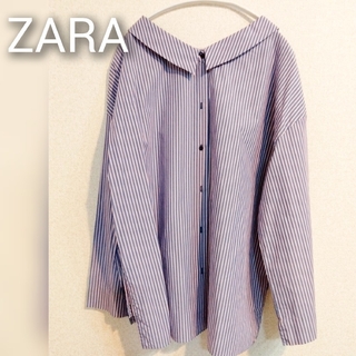 ザラ(ZARA)のZARA ザラ オーバーサイズストライプシャツ(シャツ/ブラウス(長袖/七分))