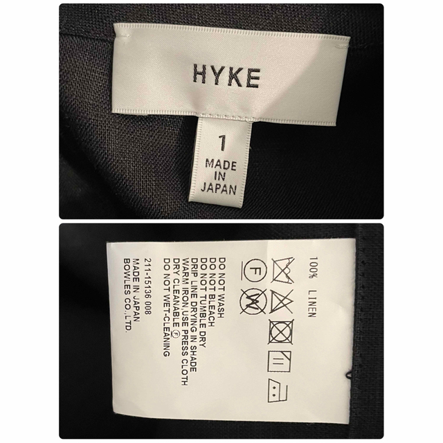 HYKE ハイク ブラック オーバーデザインリネンブラウス | www.jarussi