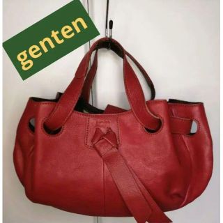 ゲンテン(genten)のgenten　ハンドバッグ　レッド(ハンドバッグ)