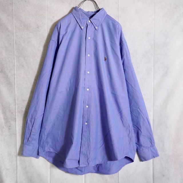 Ralph Lauren(ラルフローレン)の人気カラー　サックスブルー　長袖シャツ　90s ボタンダウン メンズのトップス(シャツ)の商品写真