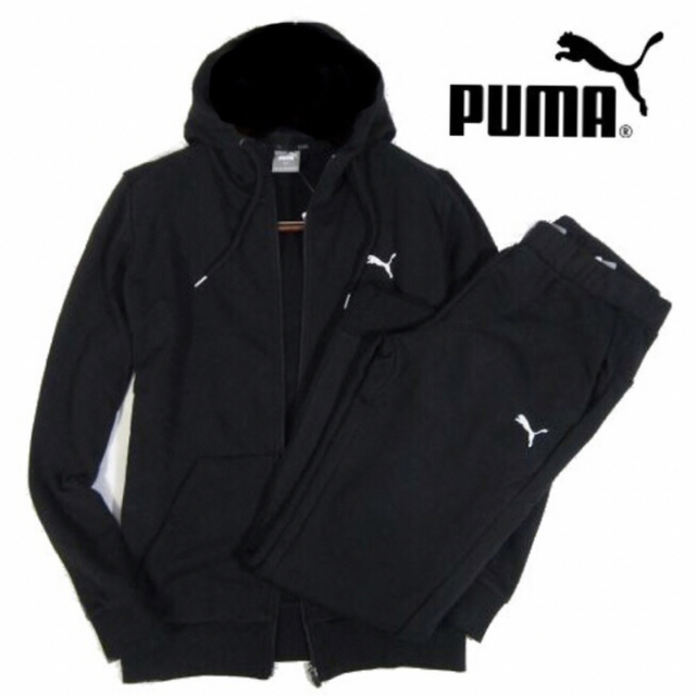 極美品✨　プーマ　PUMA ジップアップパーカー　セットアップ　ブラック　黒　M