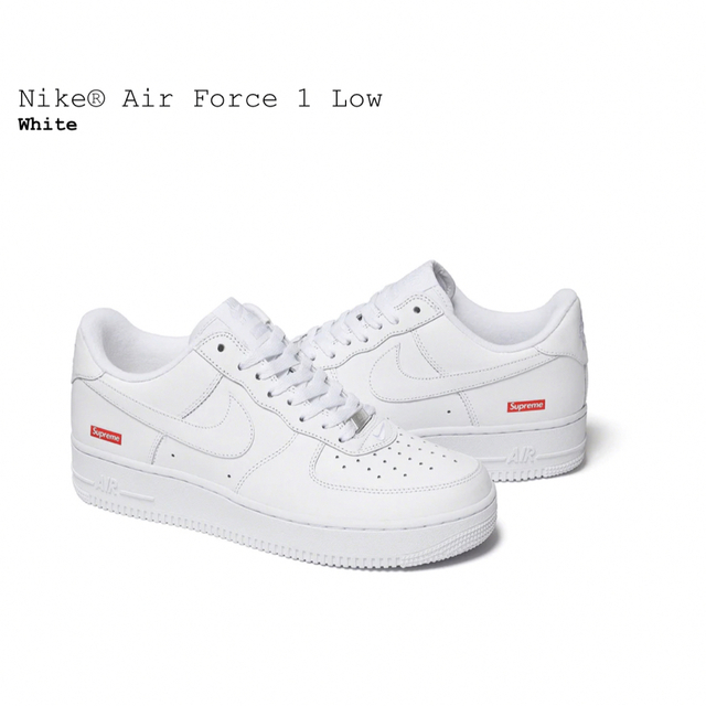 Supreme®/Nike® Air Force 1 Low 白 27.5