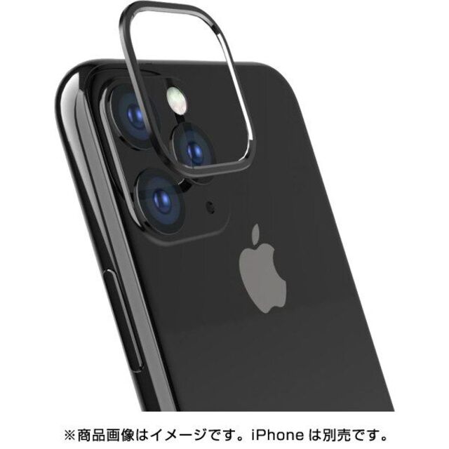 iPhone 11 Pro Max用 カメラレンズ保護アルミフレーム 黒 スマホ/家電/カメラのスマホアクセサリー(保護フィルム)の商品写真