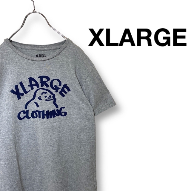 XLARGE(エクストララージ)のXLARGE エックスラージ Tシャツ プリントロゴ デカロゴ グレー Sサイズ メンズのトップス(Tシャツ/カットソー(半袖/袖なし))の商品写真